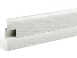 2m Fussleiste 62mm ESCHE GRAU Fußleiste Leiste Sockelleiste Laminatleiste Bodenleiste PVC + Montagematerial GRATIS