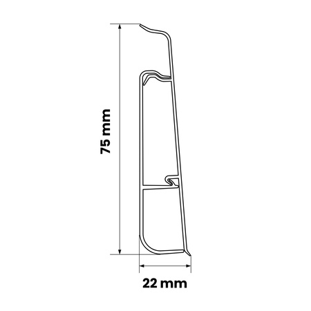 5cm Muster Fussleiste 75mm GRAU