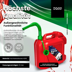 Kraftstoffkanister mit zwei Griffen und Auslaufrohr 10L