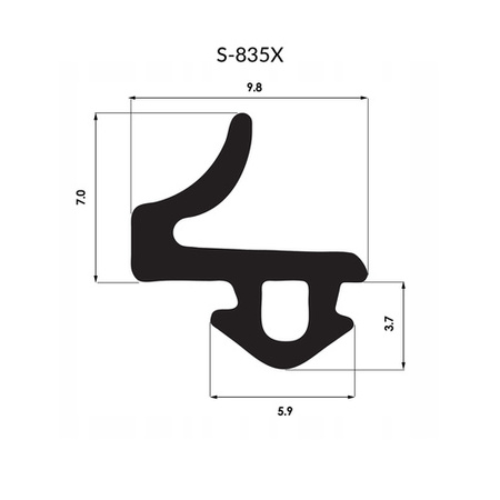 Gummidichtung Fensterdichtung VEKA S-835X SCHWARZ