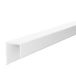 PVC-Profil Typ J PT5, Abschluss-Eckprofil für die Kante von Gipskartonplatten (GK), WEISS