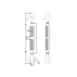 Spannschloss Edelstahl Haken Öse V4A Wantenspanner Spannschraube Drahtspanner M3