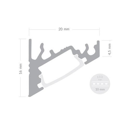 Alu Profil für LED CORNER30 Milchglas Streifen Lichtleiste Aluminium 1m - 2m