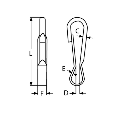 Simplex-Karabinerhaken Edelstahl 30mm