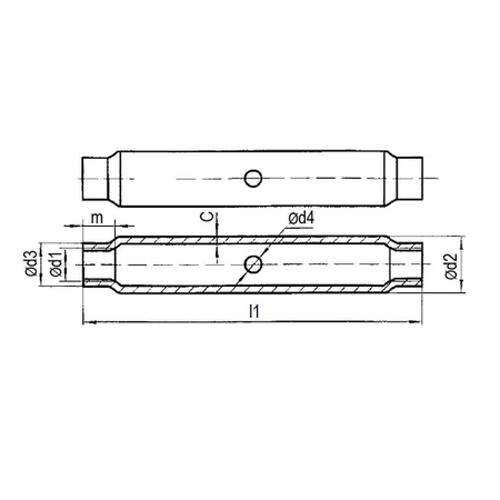 Spannschlosskörper Spannschloss KÖRPER Spanner Spannschraube Rohr Körperbau M22