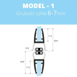 1 PAAR Duschdichtung Magnetdichtung 6-8mm MODEL 1