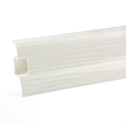 2m Fussleiste 62mm KIEFERWEISS Fußleiste Leiste Sockelleiste Laminatleiste Bodenleiste PVC + Montagematerial GRATIS