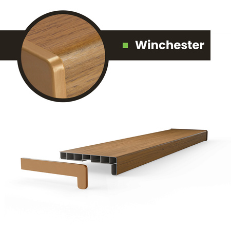 Fensterbank Fensterbrett für den Innenbereich PVC Tiefe 35cm WINCHESTER + Endkappen GRATIS!