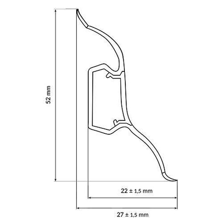 5cm Muster Fussleiste 52mm AHORN