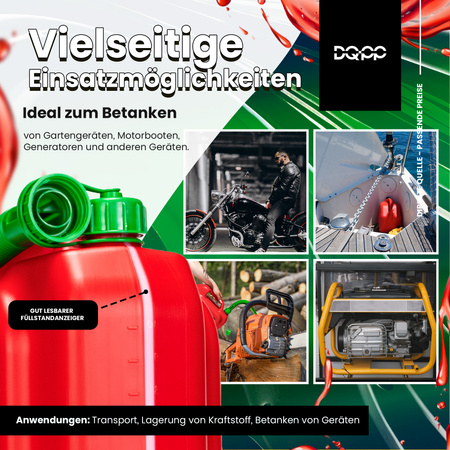 Kraftstoffkanister mit zwei Griffen und Auslaufrohr 10L