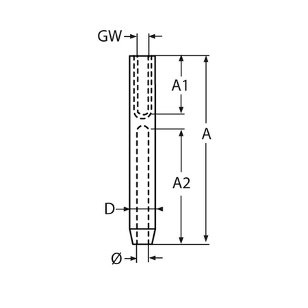 Gewindeterminal Innengewinde LINKS M8 / 6mm