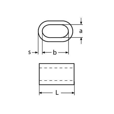 Pressklemme aus KUPFER Drahtseil 5mm