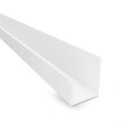PVC-Profil Typ J PT5, Abschluss-Eckprofil für die Kante von Gipskartonplatten (GK), WEISS