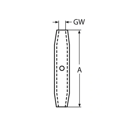 Edelstahl ESS Wantenspanner Mittelstück M10