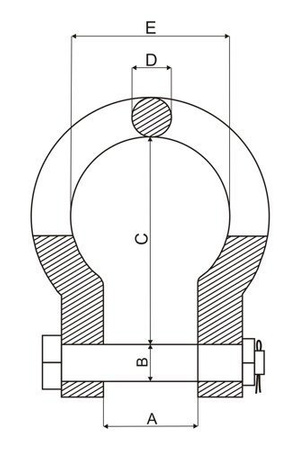 Geschweifte Schäkel 17T mit Sicherheitsbolzen, Mutter und Splint GK 6