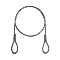 Stahlseil Verzinkt PVC SCHWARZ mit Ösen Schlaufenseil Öse - Öse Schlaufe Drahtseil Seil mit Schlaufen 1/2mm 1x7