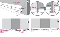 2m Fussleiste 62mm PEKAN GRAPHIT Fußleiste Leiste Sockelleiste Laminatleiste Bodenleiste PVC + Montagematerial GRATIS