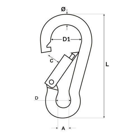 KARABINERHAKEN Feuerwehre Edelstahl V4A NIRO Karabiner STANDARD 5mm