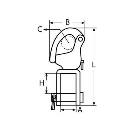 Schnappschäkel Mit Wirbelschakäl 128mm 1800kg