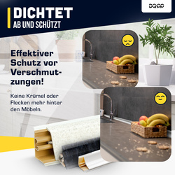 1,5m 2,5m 3m Abschlussleiste Küchenabschlussleiste Küchenleiste Arbeitsplatte Wandabschlussleiste Tischplattenleisten PVC 23mm BETON + Schrauben GRATIS