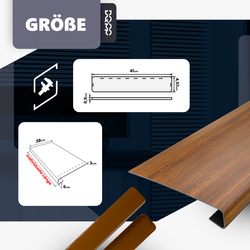 Renovierungsabdeckung für alte Innenfensterbank – Weiss Tiefe 38cm