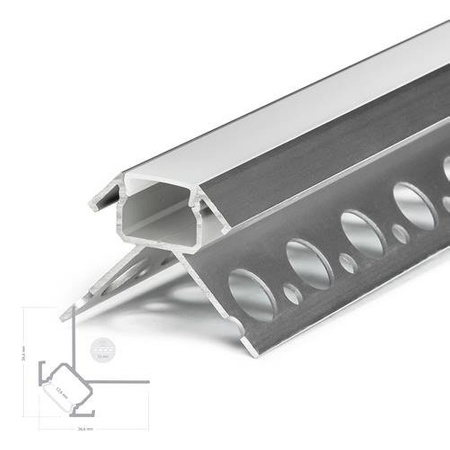 Alu Profil für LED UNI270 Milchglas Streifen Lichtleiste Aluminium 2m