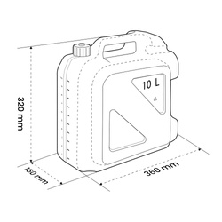 Kraftstoffkanister mit zwei Griffen und Auslaufrohr 10L
