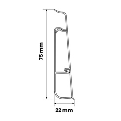 5cm Muster Fussleiste 75mm GRAU