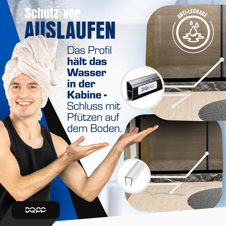 Magnetdichtung Dichtung Schwarz Duschtürdichtung 4mm 6mm