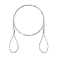 Stahlseil Verzinkt PVC TRANSPARENT mit Ösen Schlaufenseil Öse - Öse Schlaufe Drahtseil Seil mit Schlaufen 2/3mm 6x7
